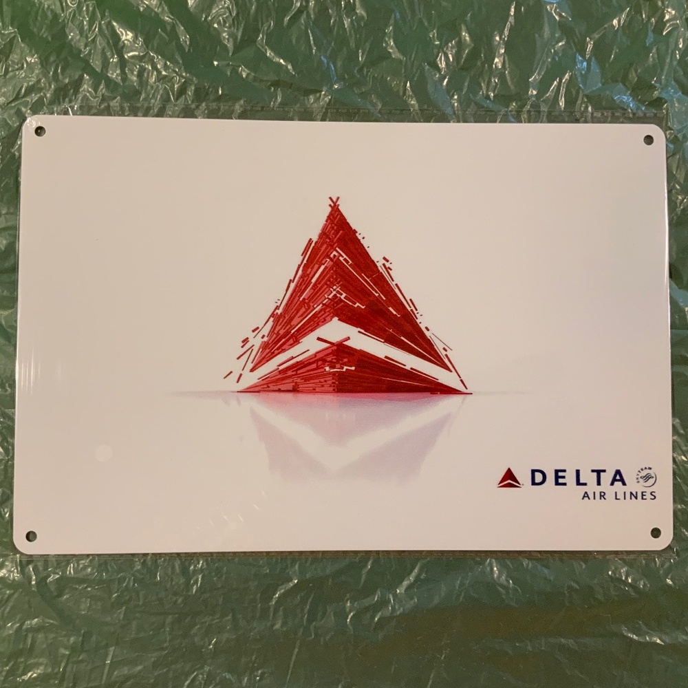 Delta Airlines Logo Airport Wall Decor Metal Sign 12” X 8”